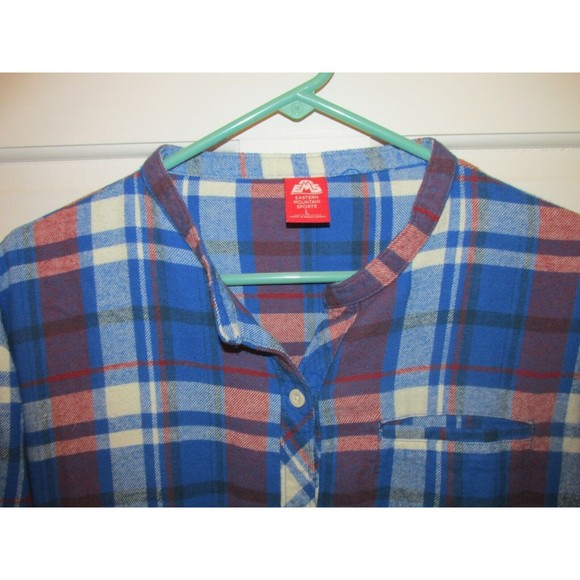 EMS Eastern Mountain Sports Womens Plaid Button Front Flannel Tunic Shirt Size L - Picture 2 of 10